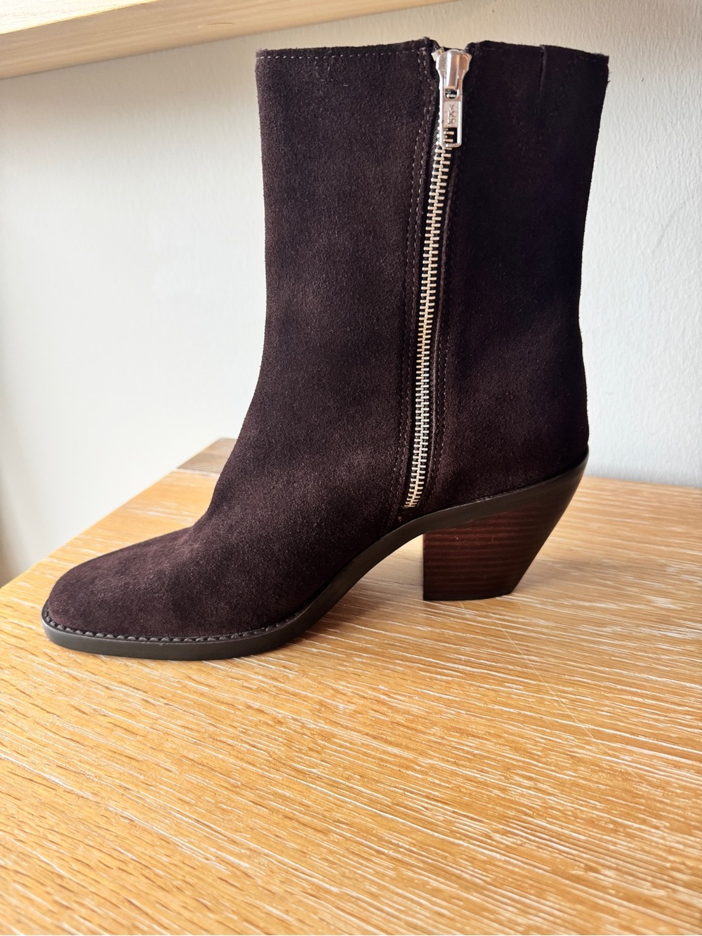 NWOB! MADEWELL Women’s The Idris Side-Zip Ankle Boot Coffee Bean Suede Size 9 - Picture 2 of 15